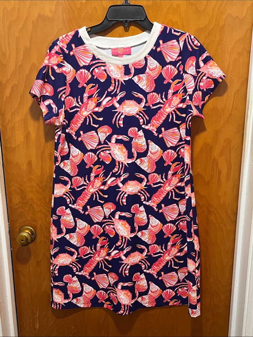 Kaeli Smith Navy Short sleeve Dress with Sea Life Print